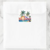 Ambiance Estivale Vierkante Sticker (Tas)