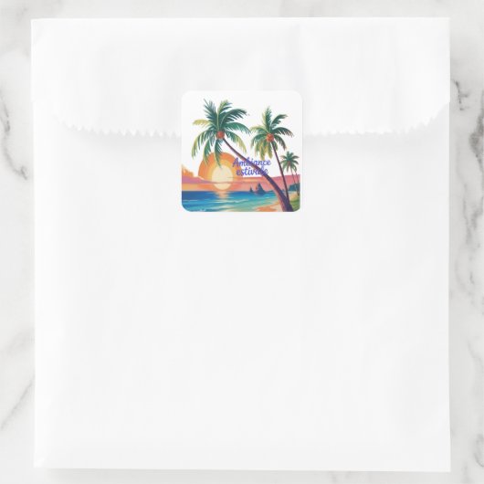 Ambiance Estivale Vierkante Sticker (Tas)