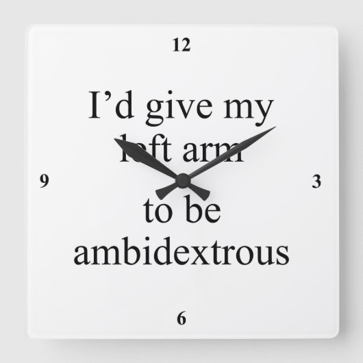 Ambidexterlijk. Vierkante Klok (Voorkant)