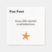 Ambidextrous Starfish Fun Fact Cocktail Servet (Voorkant)