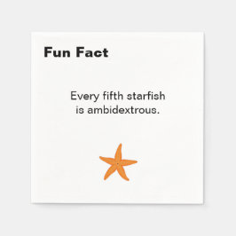 Ambidextrous Starfish Fun Fact Cocktail Servet