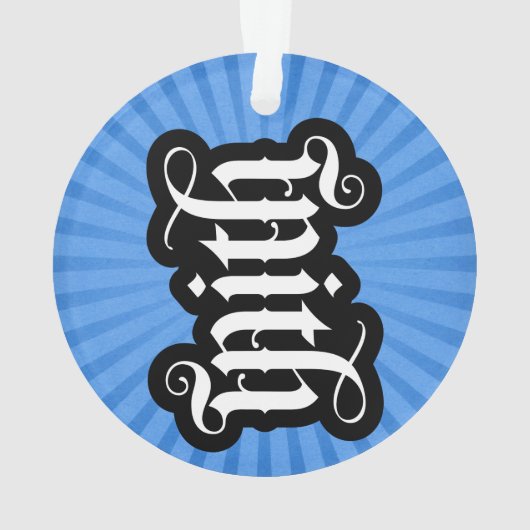 Ambigram van FlipScript Ornament (Cirkel) (achterkant)