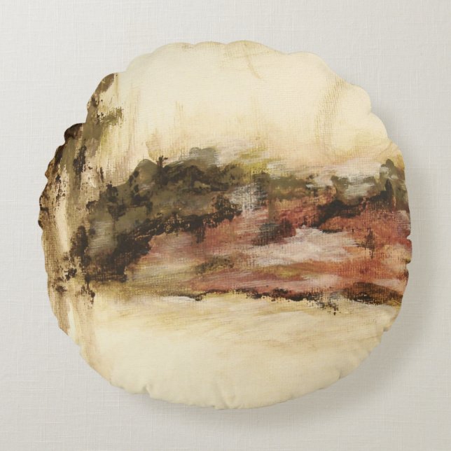 Ambigueuze, Abstracte landschapskunst maakt het sc Rond Kussen (Voorkant)