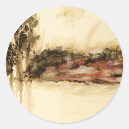 Ambigueuze, Abstracte landschapskunst maakt het sc Ronde Sticker