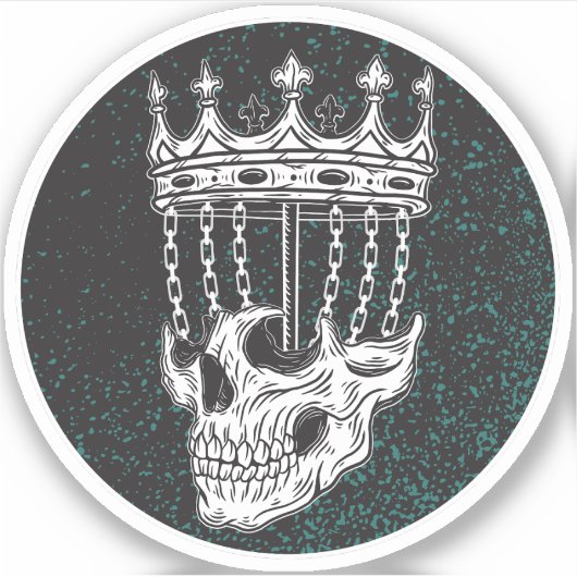 Ambiguous Disk Golf Skull Basket Sticker (Voorkant)