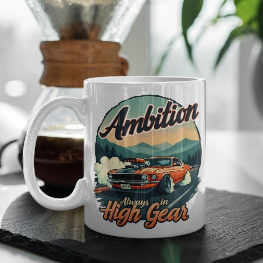 Ambitie in High Gear - Classic Vintage Car Koffiemok