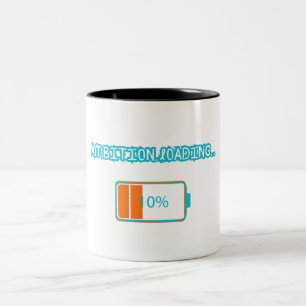 Ambitie Laden… 10% Motivationele Batterij Laag F Tweekleurige Koffiemok