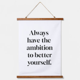 Ambition Wood Topped Wall Tapestry Hangend Wandkleed