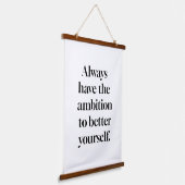 Ambition Wood Topped Wall Tapestry Hangend Wandkleed (Gebogen)