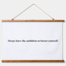 Ambition Wood Topped Wall Tapestry