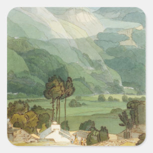 Ambleside, 1786 (met pen en inkt boven grafiet) vierkante sticker