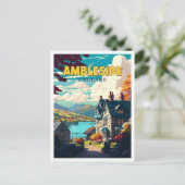Ambleside Engeland vintage reisillustratie Briefkaart (Staand voorkant)
