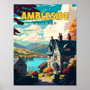 Ambleside Engeland vintage reisillustratie Poster