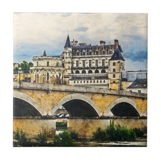 Amboise Castle in Loire Valley, Frankrijk Tegeltje (Voorkant)