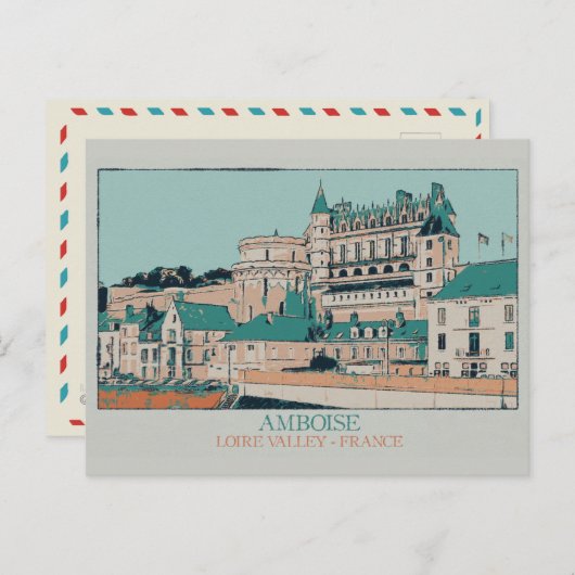 Amboise chateau in de Loire vallei, Frankrijk Briefkaart (Voorkant / Achterkant)