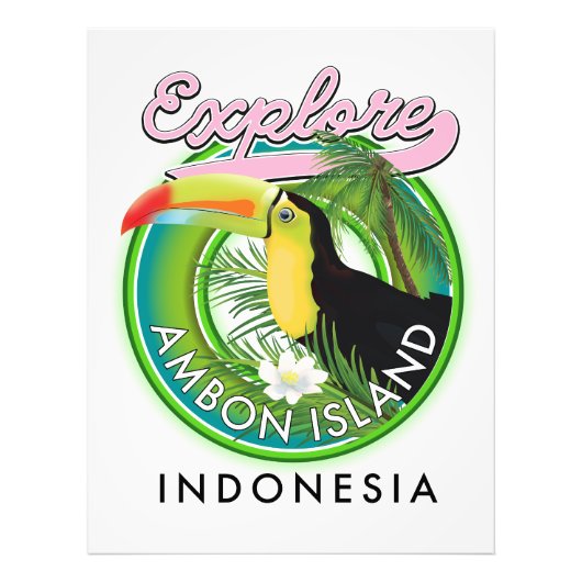 Ambon eiland Indonesië reislogo Foto Afdruk (Voorkant)