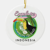 Ambon eiland Indonesië reislogo Keramisch Ornament (Voorkant)