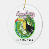Ambon eiland Indonesië reislogo Keramisch Ornament (Links)