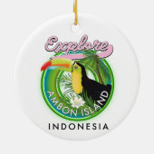Ambon eiland Indonesië reislogo Keramisch Ornament (Achterkant)