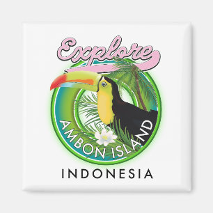 Ambon eiland Indonesië reislogo Magneet