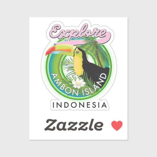Ambon eiland Indonesië reislogo Sticker (Vel)
