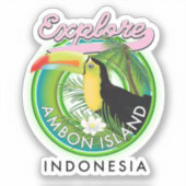 Ambon eiland Indonesië reislogo Sticker (Voorkant)
