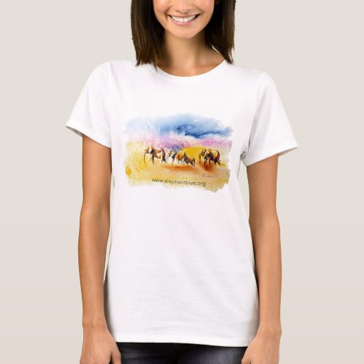 Amboseli Elephant Herd print T-shirt (Voorkant)