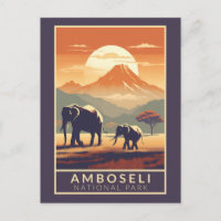 Amboseli National Park Kenia Travel Art Vintage