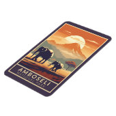 Amboseli National Park Kenia Travel Art Vintage Magneet (Linkerzijde)