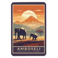 Amboseli National Park Kenia Travel Art Vintage