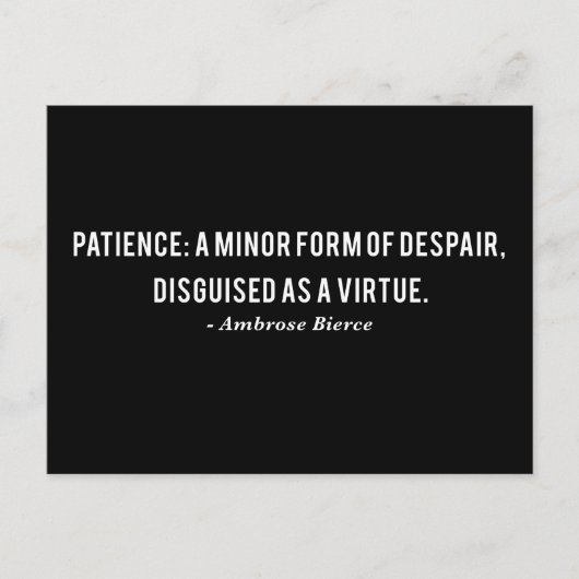 Ambrose Bierce Patience Definitie Quote Briefkaart (Voorkant)