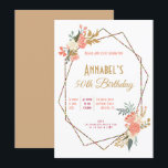 Ambrose Coral Floral Geometrisch Lijst 50ste Verja Kaart<br><div class="desc">Nodig uw gasten in moderne stijl uit voor uw 50e verjaardagsfeest met dit elegante ontwerp van Ambrose Coral en crèmekleurige bloemen linksboven en rechtsonder in een kleurrijk geometrisch lijst. Personaliseer de tekst eenvoudig naar uw eigen gegevens. U kunt desgewenst ook de lettertypestijlen en -kleuren wijzigen via de optie Klik om...</div>