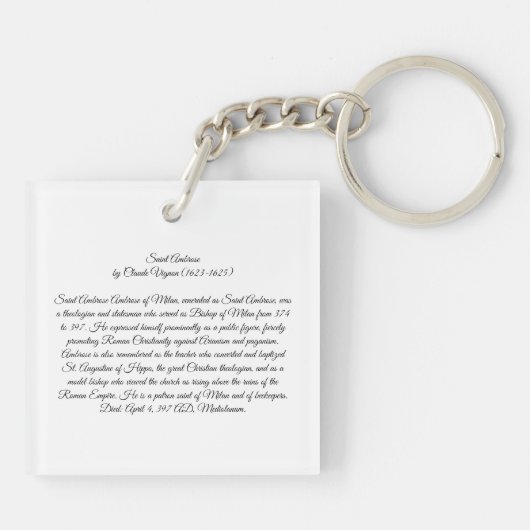 Ambrose de Milaan Sleutelhanger (Achterkant)