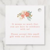 Ambrose Koraal Bloemen Namen bericht bruiloft Bedankjes Labels (Achterkant)