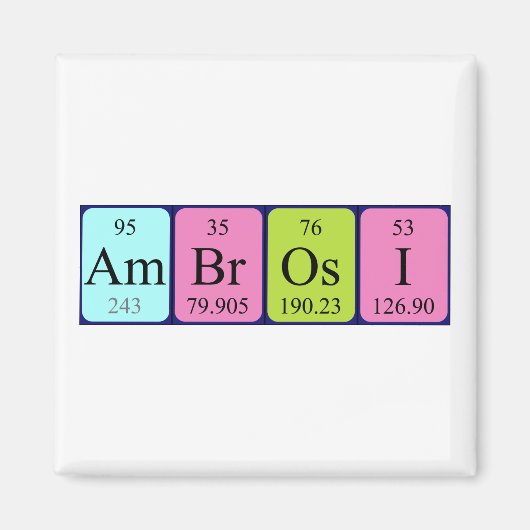Ambrosi periodieke table name magnet (Voorkant)