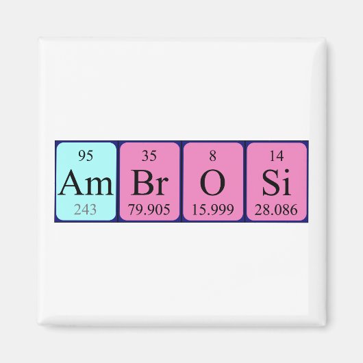 Ambrosi periodieke table name magnet (Voorkant)