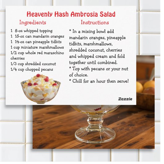 Ambrosia Salad Recipe Card Briefkaart