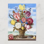 Ambrosius Bosschaert Bouquet op de rand van een ra Briefkaart (Voorkant)