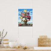 Ambrosius Bosschaert Bouquet op de rand van een ra Poster (Keuken)