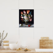 Ambrosius Bosschaert Flowers in een glas Poster (Keuken)