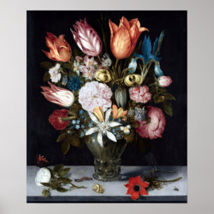 Ambrosius Bosschaert Flowers in een glas Poster