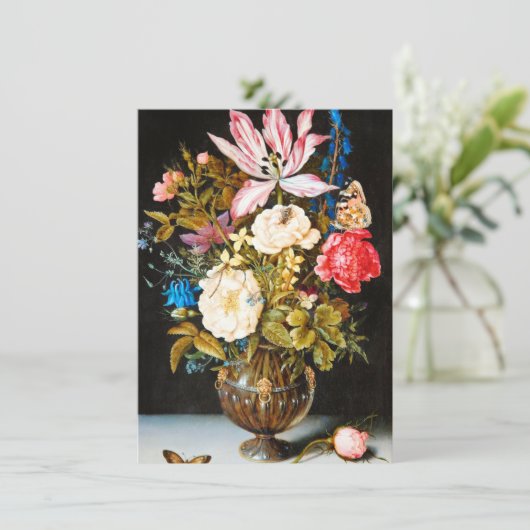 Ambrosius Bosschaert - stil leven met bloemen Bedankkaart (Staand voorkant)