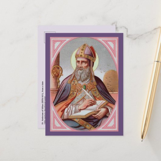 Ambrosius van Milaan (BEN 001) Briefkaart (Voorkant / Achterkant in situ)