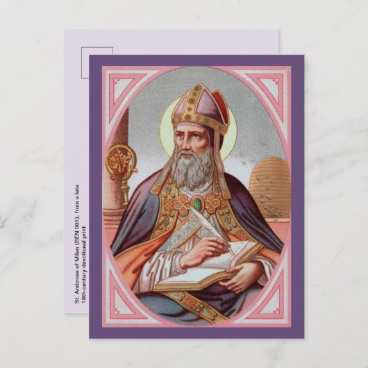 Ambrosius van Milaan (BEN 001) Briefkaart (Voorkant / Achterkant)