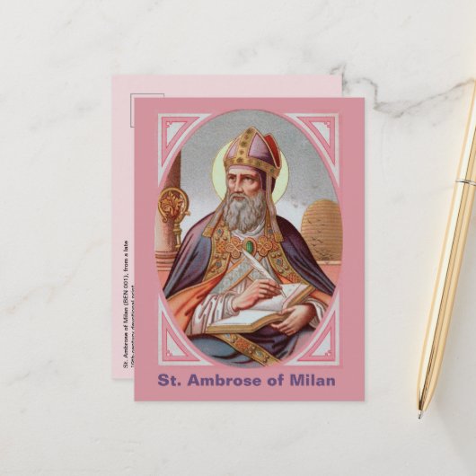 Ambrosius van Milaan (BEN 001) Briefkaart (Voorkant / Achterkant in situ)