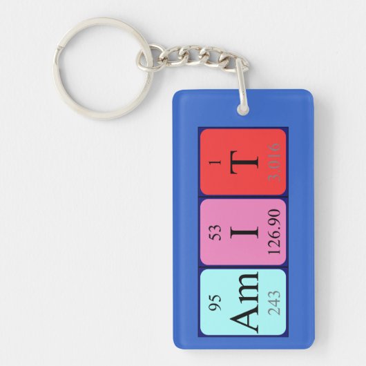 Ambtelijk periodiek tabelnaamtoetsenbord sleutelhanger (Voorkant)