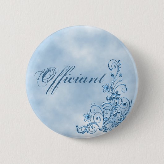 Ambtenaar rondom de Button: Sky Blue Elegance Ronde Button 5,7 Cm (Voorkant)