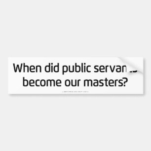Ambtenaren aan Masters Bumpersticker