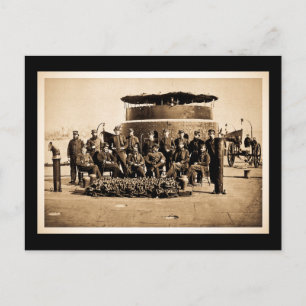 Ambtenaren op het deck van de Ironclad Monitor Bur Briefkaart