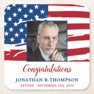 Ambtshalve Amerikaanse vlag Patriottisch Kartonnen Onderzetters